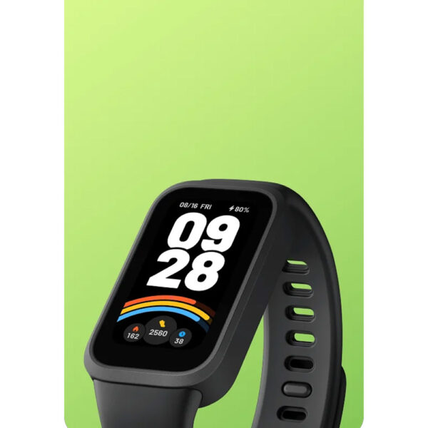 ساعت هوشمند شیائومی مدل Smart Band 9 Active، کنترل موسیقی، کنترل سطح اکسیژن خون، شمارش ضربان قلب، پایش وضعیت خواب، با بند پلاستیکی