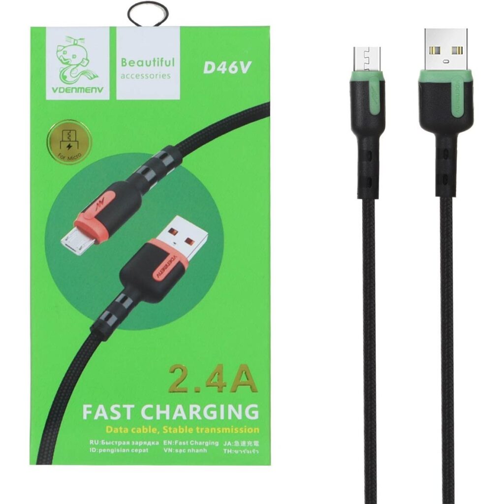 کابل شارژ Micro USB فست DENMEN مدل D46V